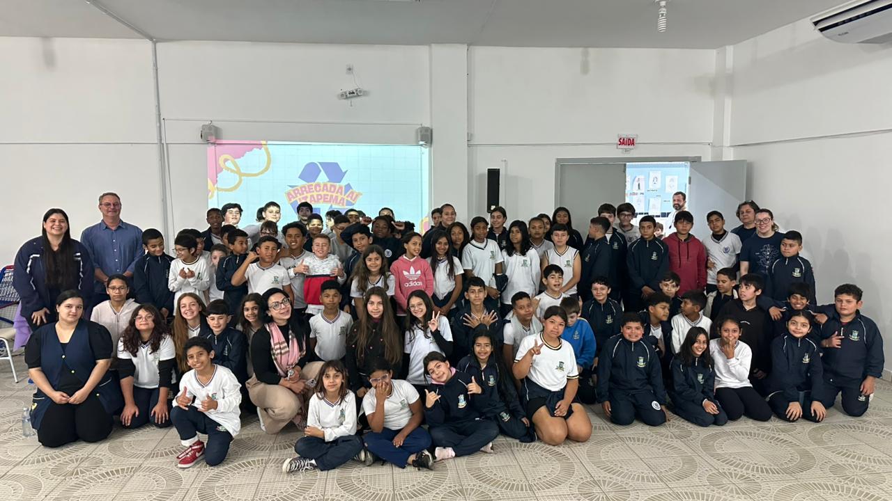 Conasa Águas de Itapema e Rotaract iniciam projeto de arrecadação de tampinhas plásticas e lacres de alumínio na escola Prefeito Francisco Victor Alves